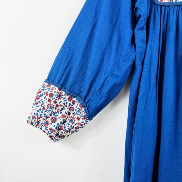 MATTA 100% cotton beautiful blue quilted midi dress NWT - Picture 5 of 15